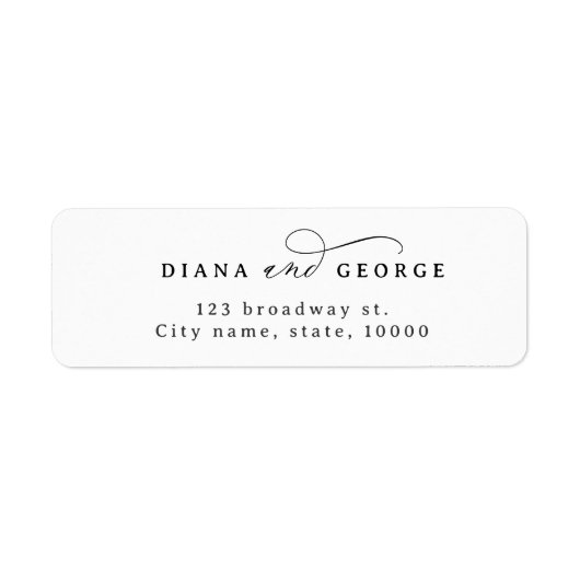 Elegant Swirl Script Simple return address label (Vorne)