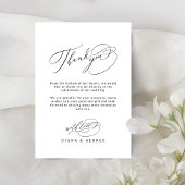 Elegant Swirl Script Simple Wedding Dankeskarte