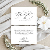 Elegant Swirl Script Simple Wedding Dankeskarte