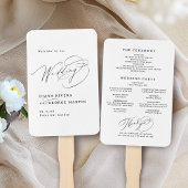 Elegant Swirl Script Simple Wedding Programs Fächer