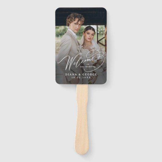 Elegant Swirl Script Simple Wedding Programs Fächer (Vorderseite)