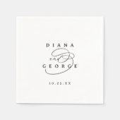 Elegant Swirl Script Simple Wedding Serviette (Vorderseite)