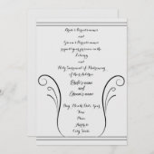 Elegant Swirl Wedding Einladung (Vorne/Hinten)