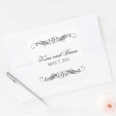 Elegant Swirl Wedding Quadratischer Aufkleber (Umschlag)
