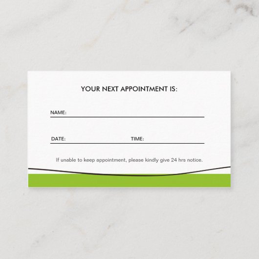 Elegant Swirl Wish Tree Symbol - Ernennung Terminkarte (Rückseite)