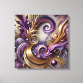 Elegant Swirls with Gold and Purple Canvas Art Leinwanddruck (Vorderseite)
