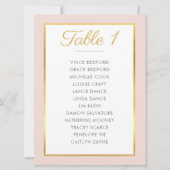 ELEGANT TABLE NUMBER Seating Chart blush pink gold Einladung (Vorderseite)