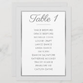 ELEGANT TABLE NUMBER Seating Chart silver gray Einladung (Vorne/Hinten)
