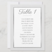 ELEGANT TABLE NUMBER Seating Chart silver gray Einladung (Rückseite)
