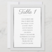 ELEGANT TABLE NUMBER Seating Chart silver gray Einladung (Vorderseite)