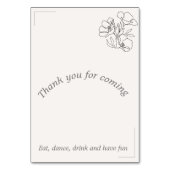 Elegant Table number with names, sitting. Tischnummer (Rückseite)