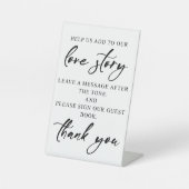 Elegant Tabletop Wedding Audio Guest Book Sign Sockelschild (Vorderseite)