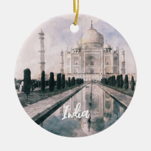 Elegant Taj Mahal India Keramik Ornament - Iconisc (Vorne)
