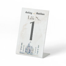 Elegant Taj Mahal Typology Watercolor Wedding