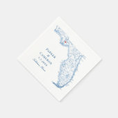 Elegant Tallahassee Florida Map Wedding Serviette (Ecke)