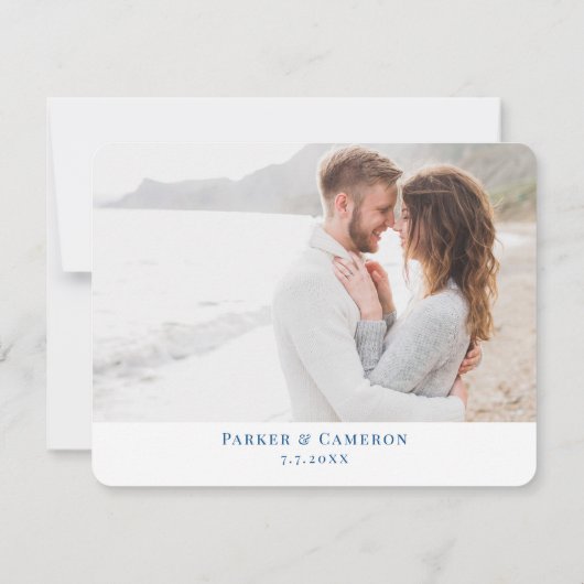 Elegant Tampa Florida Wedding Navy Map Save The Date (Rückseite)