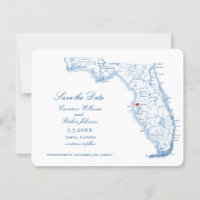 Elegant Tampa Florida Wedding Navy Map