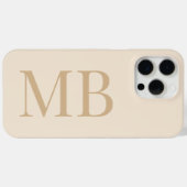Elegant Tan Minimalistisch Initial Monogram Case-Mate iPhone Hülle (Rückseite (Horizontal))