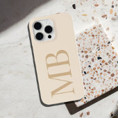 Elegant Tan Minimalistisch Initial Monogram Case-Mate iPhone Hülle