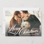 Elegant Tan Tartan Kariert Frohe Weihnachten Foto (Vorderseite)