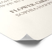 Elegant Tan Wedding Party Sign Poster (Ecke)