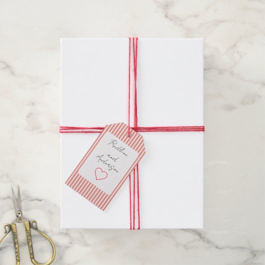 Elegant Tangerine Wedding Geschenkanhänger (Mit Garn)