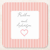 Elegant Tangerine Wedding Rechteckiger Pappuntersetzer (Vorderseite)