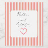 Elegant Tangerine Wedding Weinetikett (Einzelnes Label)