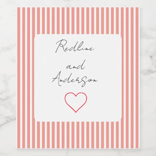 Elegant Tangerine Wedding Weinetikett (Einzelnes Label)