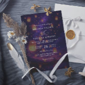 Elegant Tangled Lanterns Budget QR Code Wedding Einladung