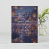 Elegant Tangled Lanterns Budget QR Code Wedding Einladung (Stehend Vorderseite)