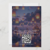 Elegant Tangled Lanterns Budget QR Code Wedding Einladung (Rückseite)