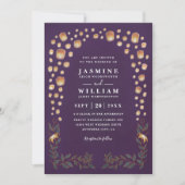 Elegant Tangled Lanterns Budget QR Code Wedding Einladung (Vorderseite)