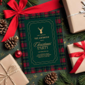 Elegant Tartan Plaid Christmas Party Invitation Einladung
