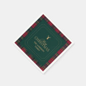 Elegant Tartan Plaid Merry Christmas Family Name Serviette (Ecke)