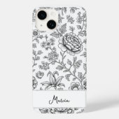 Elegant Tasteful Personalized Floral Drawing Case-Mate iPhone Hülle (Rückseite)