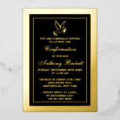 Elegant Taube heilige Kommunion oder Bestätigung r Folieneinladung (Vorderseite)