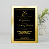 Elegant Taube heilige Kommunion oder Bestätigung r Folieneinladung (Stehend vorne)