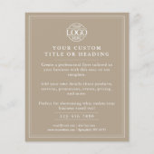 Elegant Taupe Beige-Logo-Werbeaktion Flyer (Hinten)