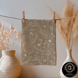 Elegant Taupe Brown Botanicals Kitchen Towel Geschirrtuch