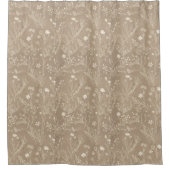 Elegant Taupe Brown Floral Duschvorhang (Vorderseite)
