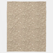 Elegant Taupe Brown Floral Fleecedecke (Vorderseite)