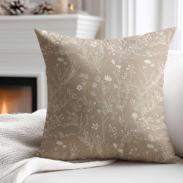 Elegant Taupe Brown Flower  Kissen