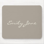 Elegant Taupe Brown Handwriting Script Name Custom Mousepad (Vorne)