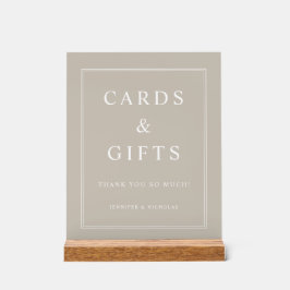 Elegant Taupe Cards And Gifts Wedding Acrylschild