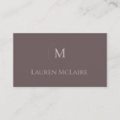 Elegant Taupe Circle Monogram Visitenkarte (Vorderseite)