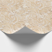 Elegant Taupe Damask Geschenkpapier (Ecke)