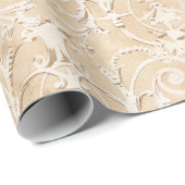 Elegant Taupe Damask Geschenkpapier (Rolleneckpunkt)