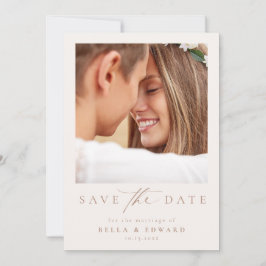 Elegant Taupe Elfenbein Foto Hochzeit speichern da Save The Date