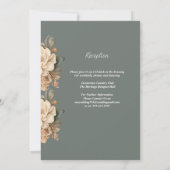 Elegant Taupe Floral Wedding With Sage Green Einladung (Rückseite)